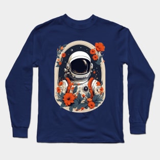 Floral Astronaut by Akbaly Long Sleeve T-Shirt